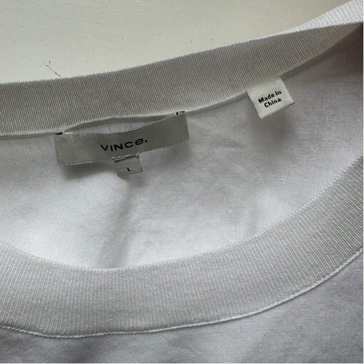 Vince White Linen Round Neck Cap Sleeve Side Slit Boxy Tee Top L