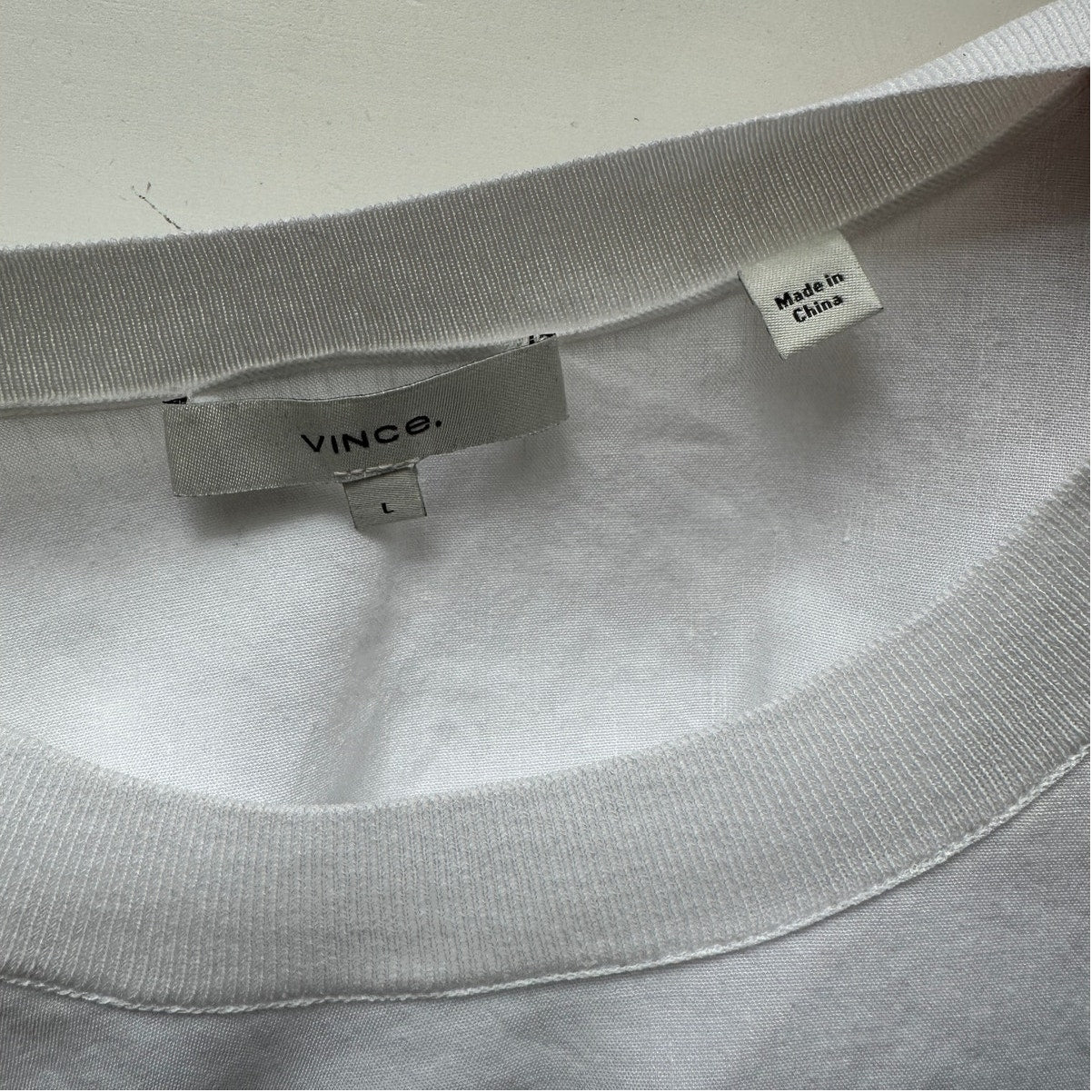 Vince White Linen Round Neck Cap Sleeve Side Slit Boxy Tee Top L