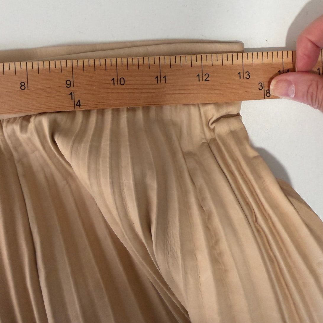 August Getty Atelier Accordion Pleat Leather Maxi Skirt Nude Women's US XS