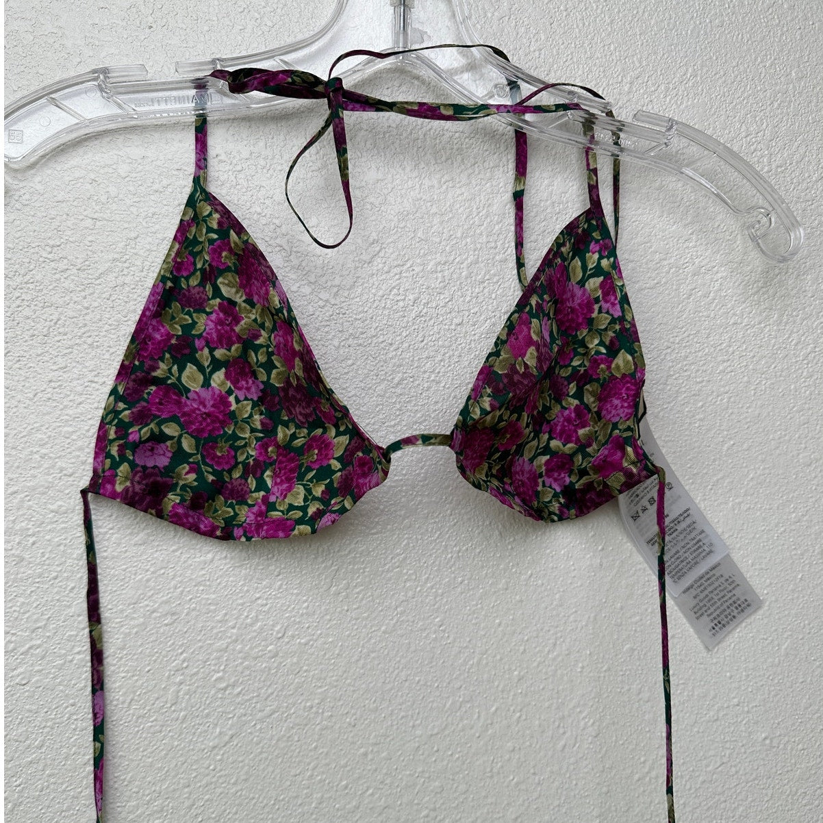NWOT Gucci Silk Floral Triangle Bikini Top IT 44 / US 8 / M