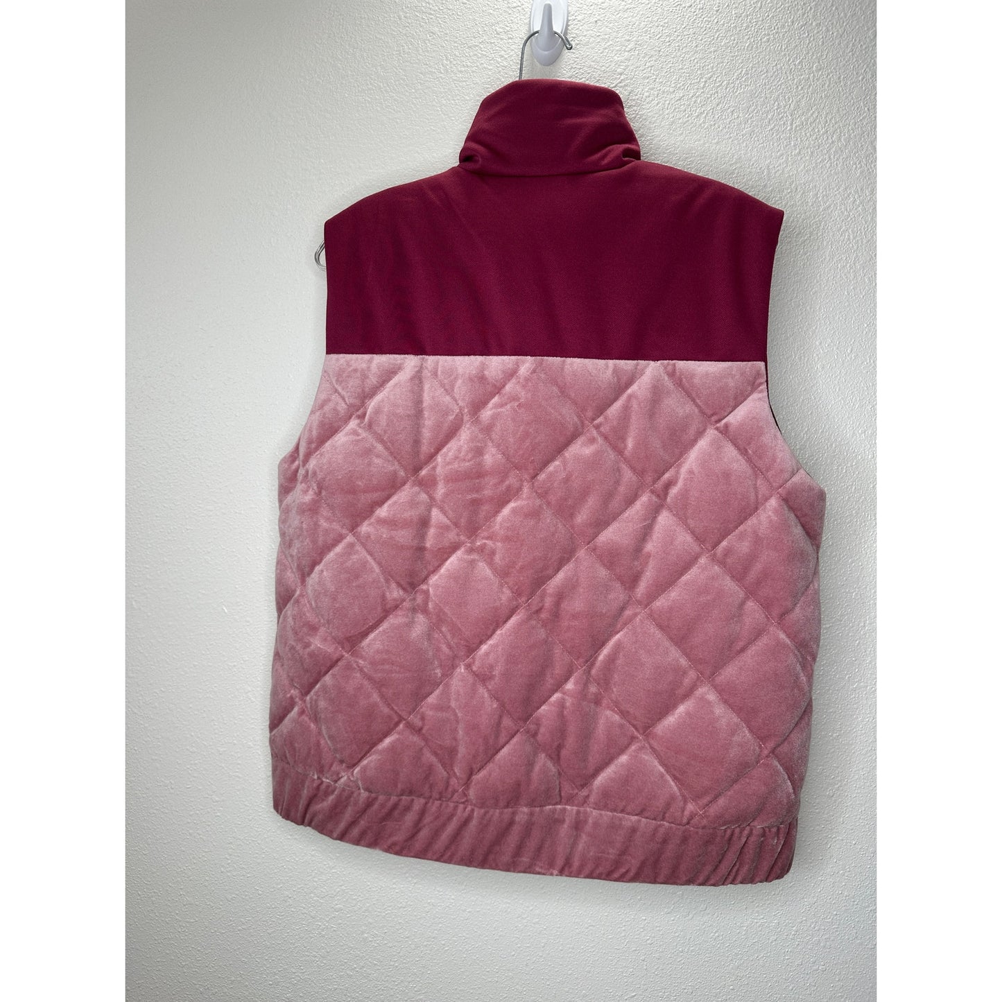 NWT Moncler Purple & Pink Mixed Media Sleeveless Velvet Short Vest L