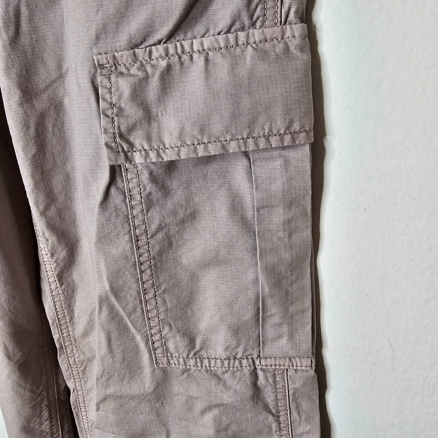 Garage Taupe Khaki Utility Wide Leg Pants Elastic Waist Cargo Zip Close XS