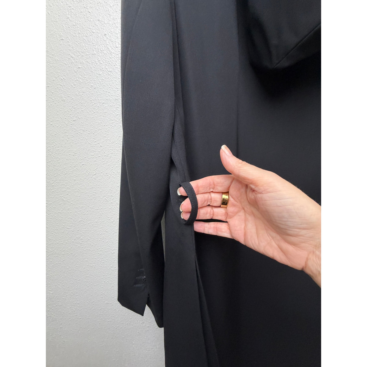 NWT Yves Saint Laurent Black Virgin Wool Hooded Long Coat Unisex Size 40