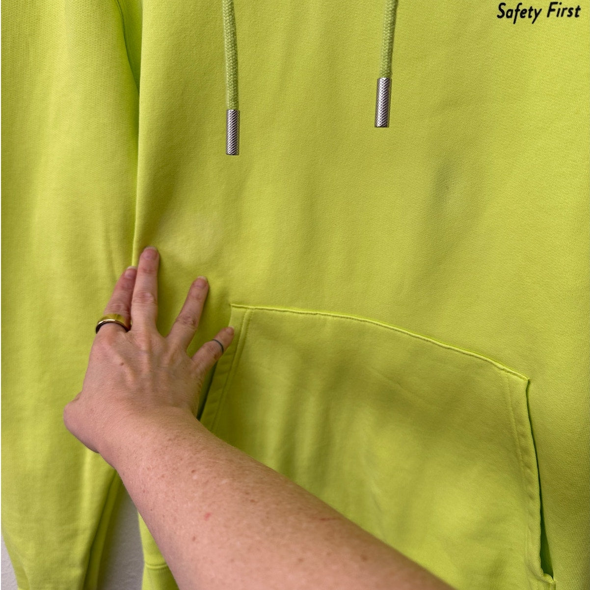 Off-White Contracting Graphic Print Hoodie Lime/Yellow Unisex S