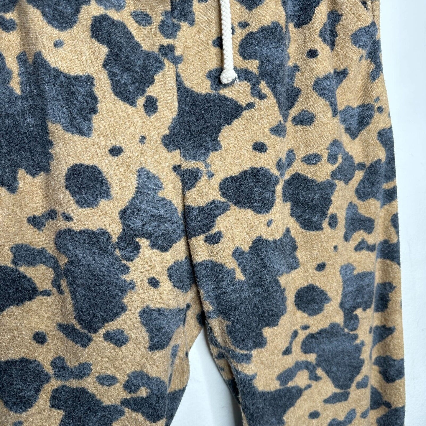 Entro Muted Tan and Black Cheetah Print Drawstring Jogger Pants With Pockets L