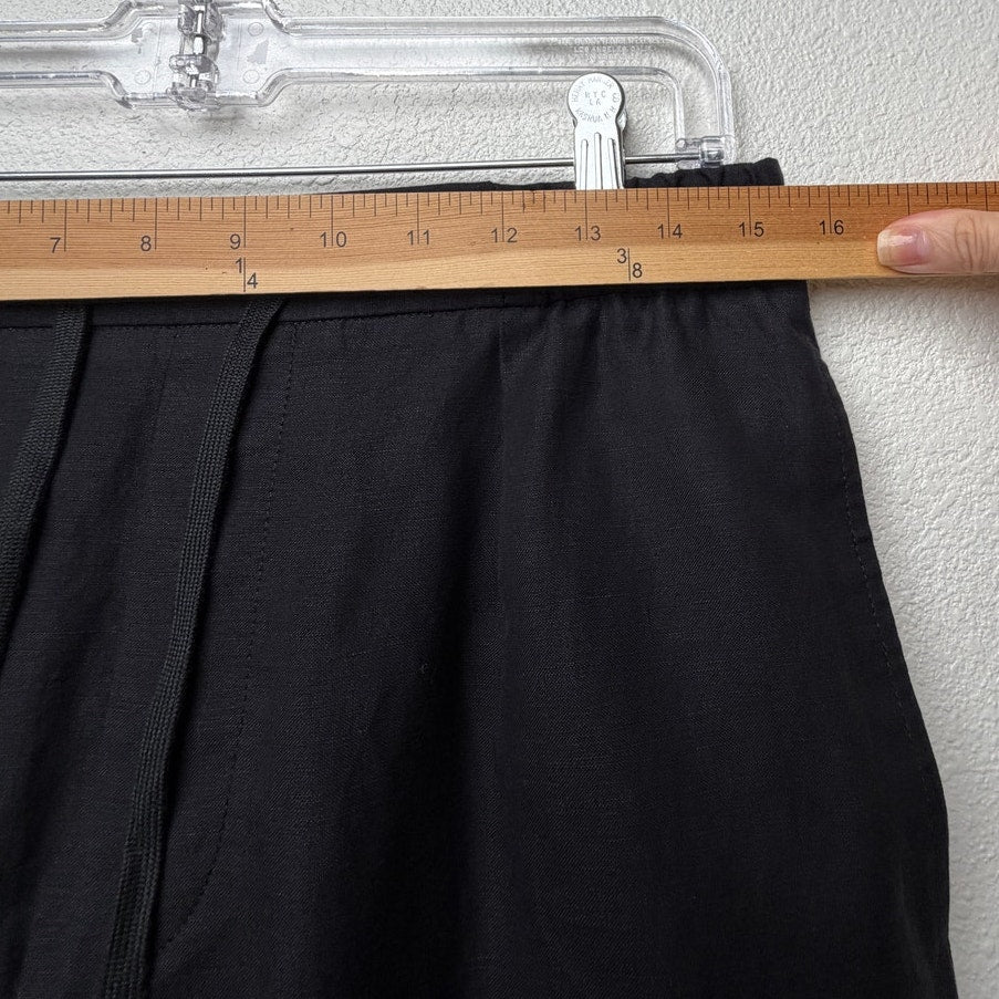 Ralph Lauren Purple Label Black Linen Pleated Drawstring Shorts Men's US M