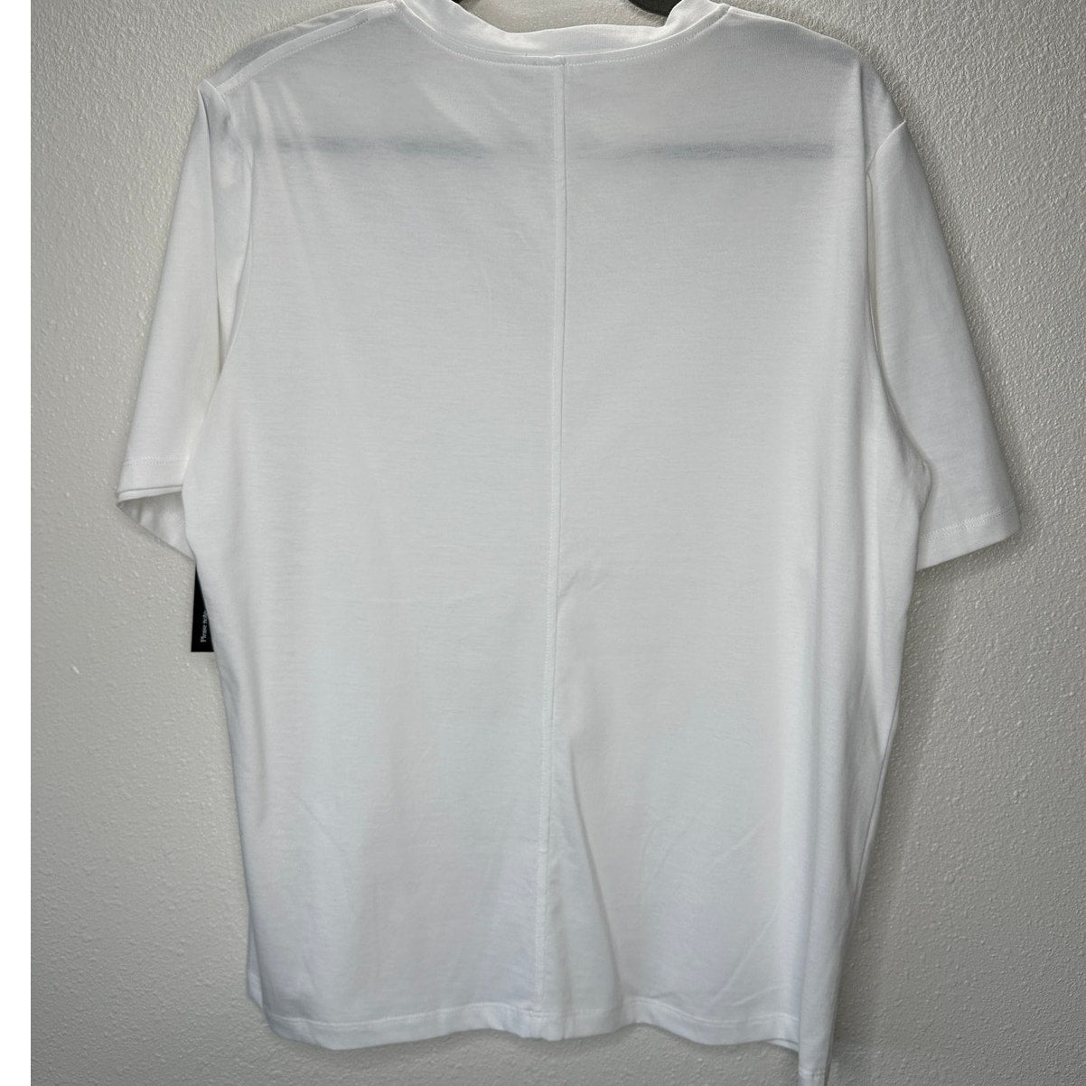NWT The Row White Chiara Pima Cotton Crewneck Back Seam T-Shirt L