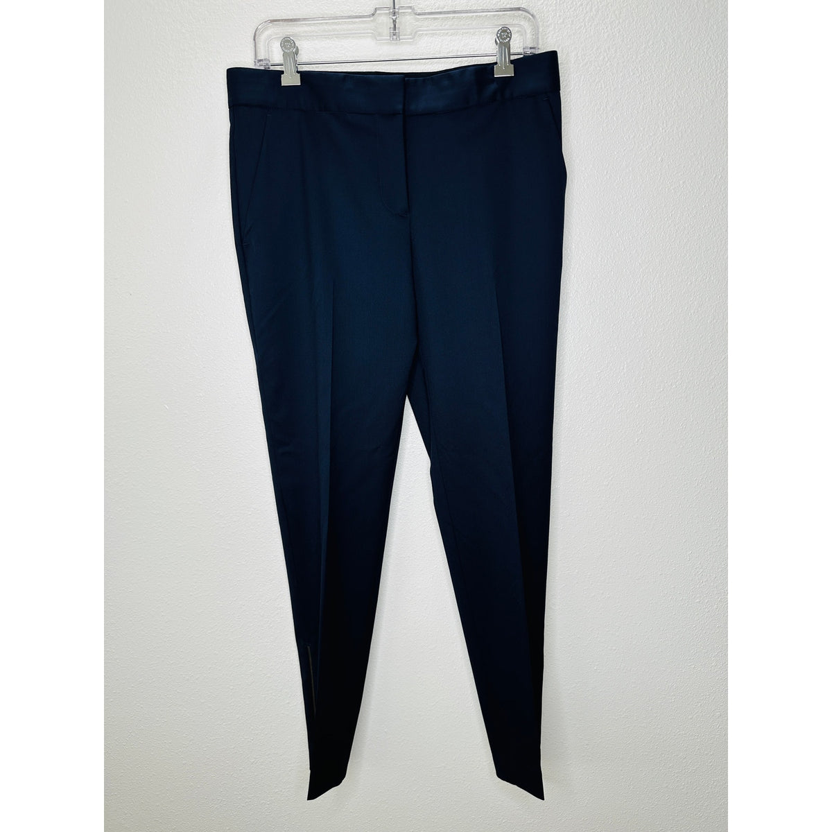 Stella McCartney Navy Vivian Wool Twill Tapered Zip Ankle Pant 42/ M