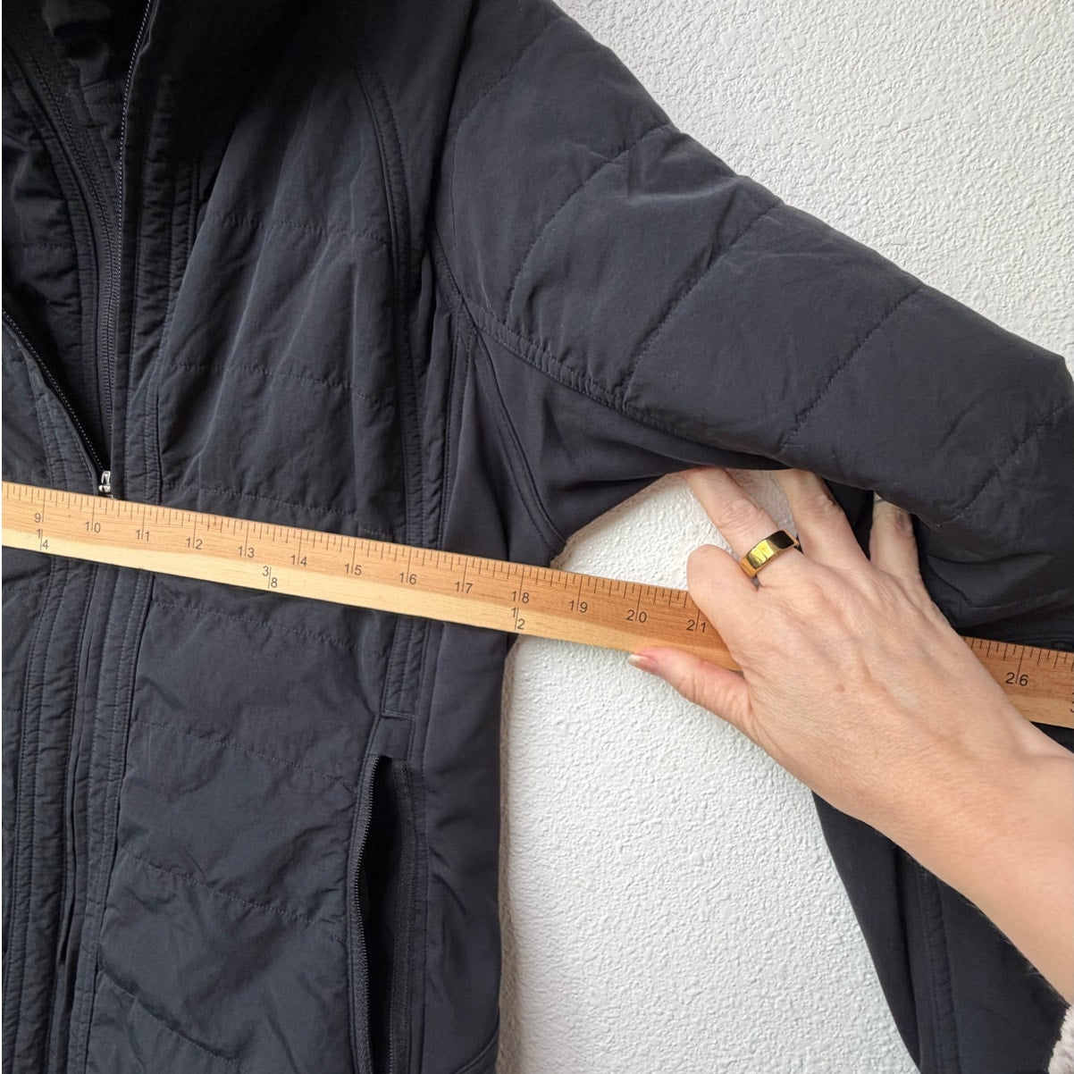 Lululemon Black Hooded Double Zip Insulated Jacket Women's Size 10