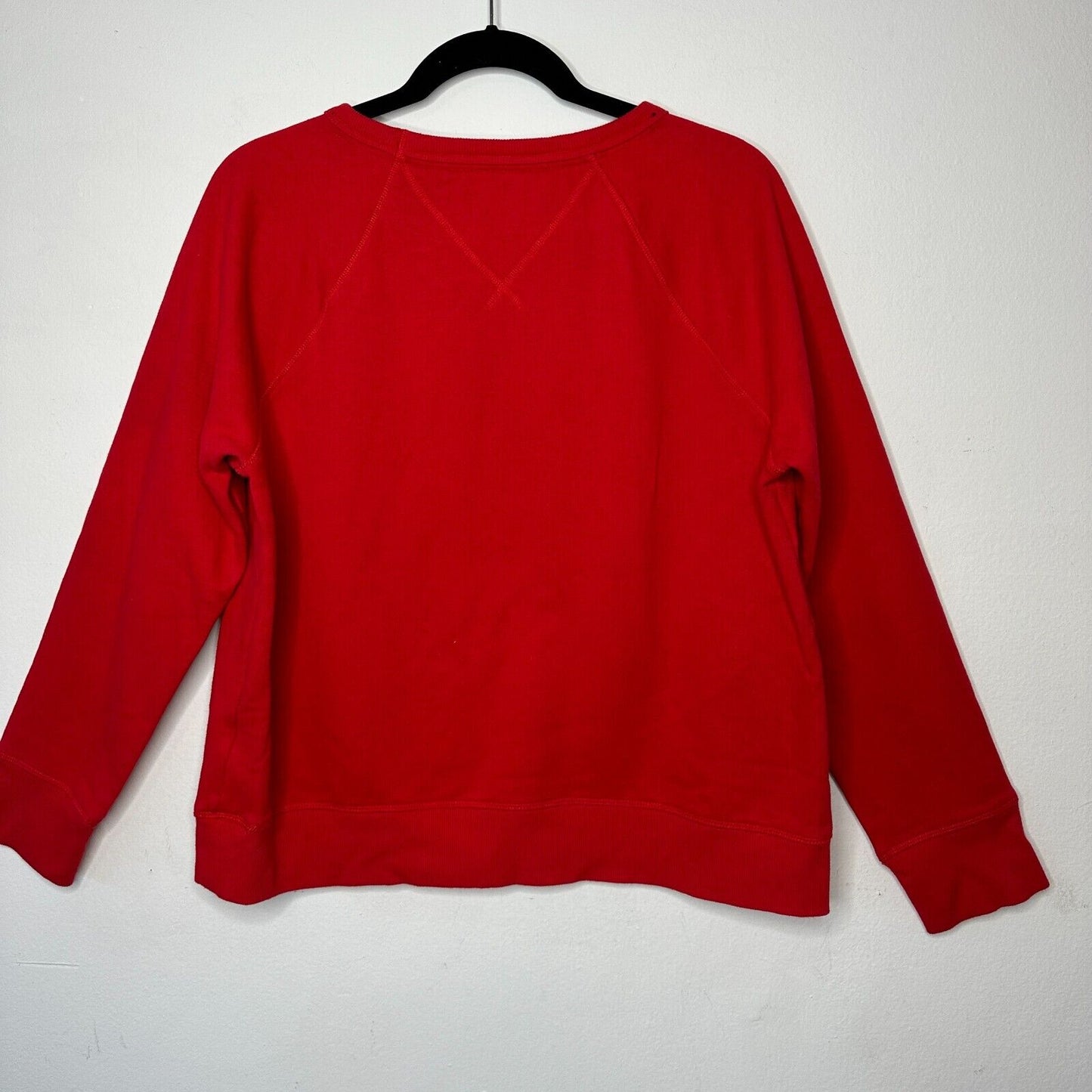 Tommy Hilfiger Sport Red Round Neck Big Logo Sweatshirt Thumbhole Sleeves XL
