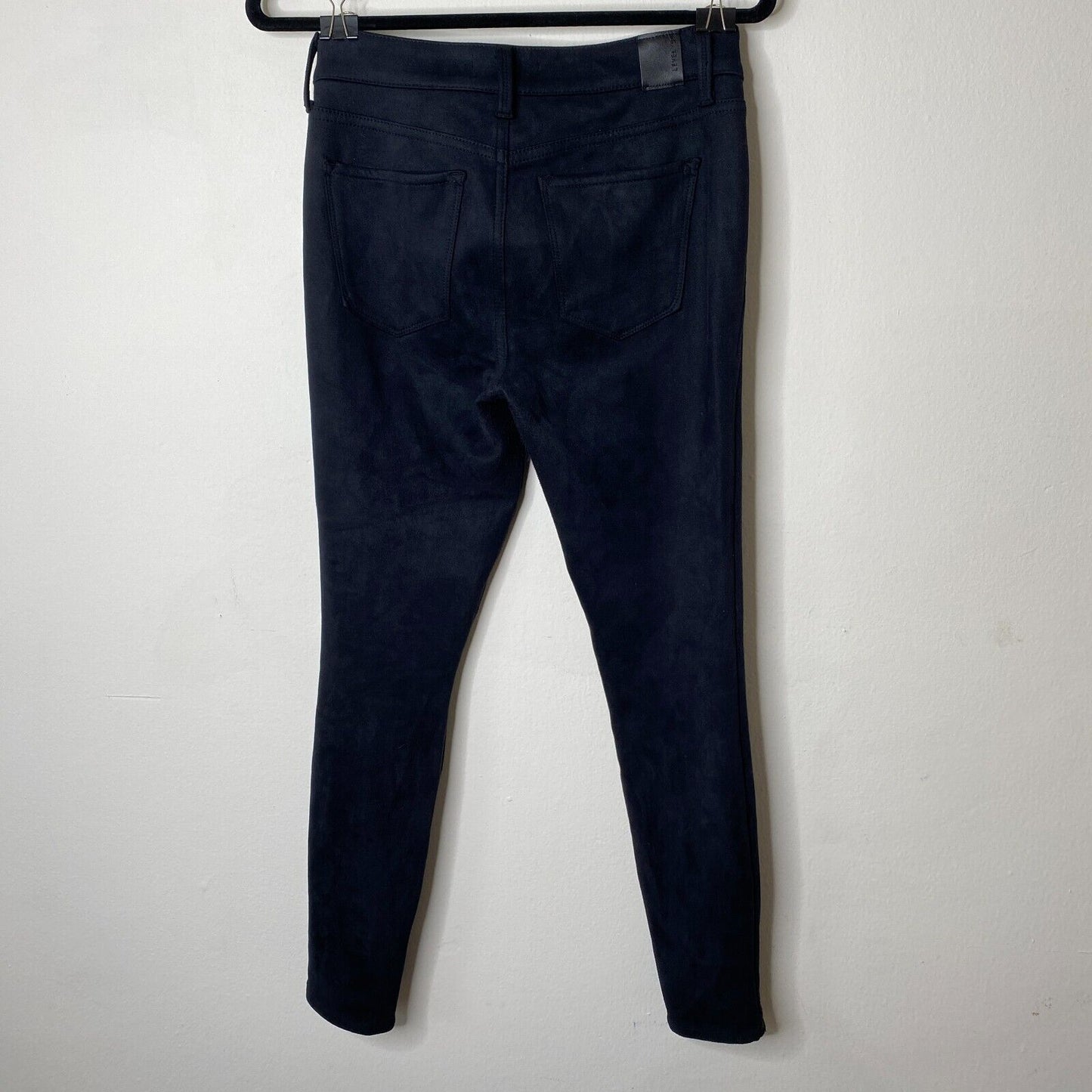 Level 99 Black Dark Gray Mid-Rise Vegan Faux Suede Zip Skinny Pants Jeans 27