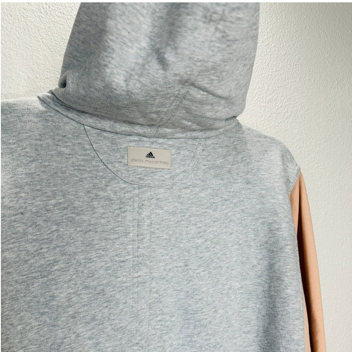 NWOT Stella McCartney x Adidas Heather Gray Peach Hoodie Zip Sweater L