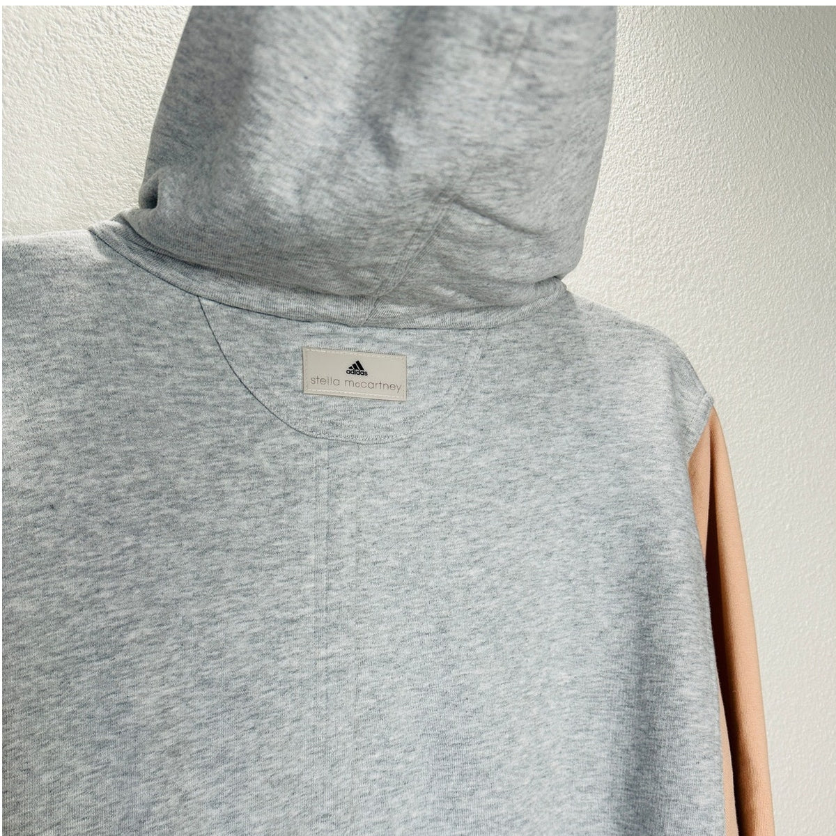 NWOT Stella McCartney x Adidas Heather Gray Peach Hoodie Zip Sweater L
