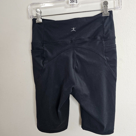 Danskin Black Bike Shorts Side Pockets High Rise Shaping Contour Seams