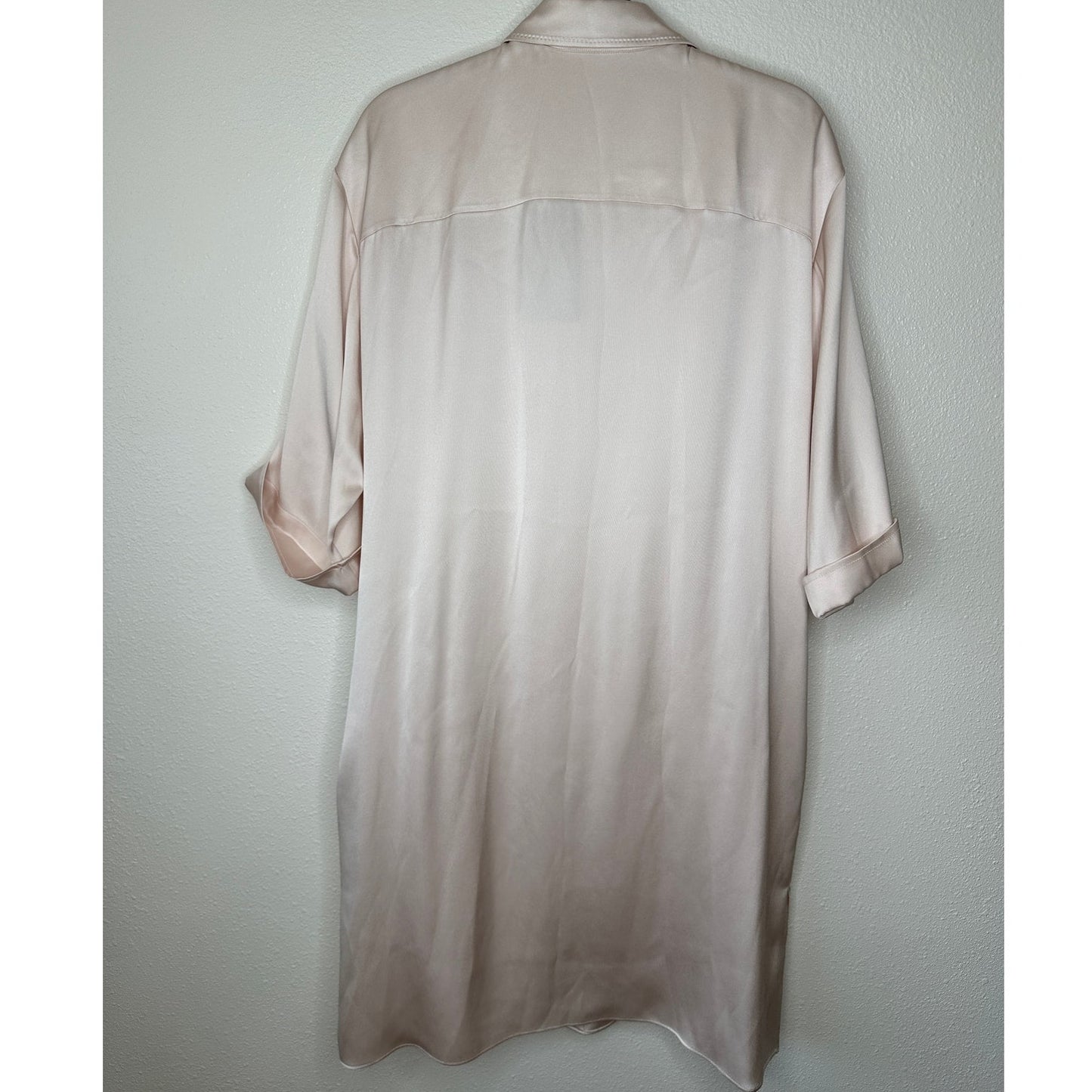 NWT Fendi The Abito Fluid Draped Daily Dress Top in Almond 100% Silk 40 / 8