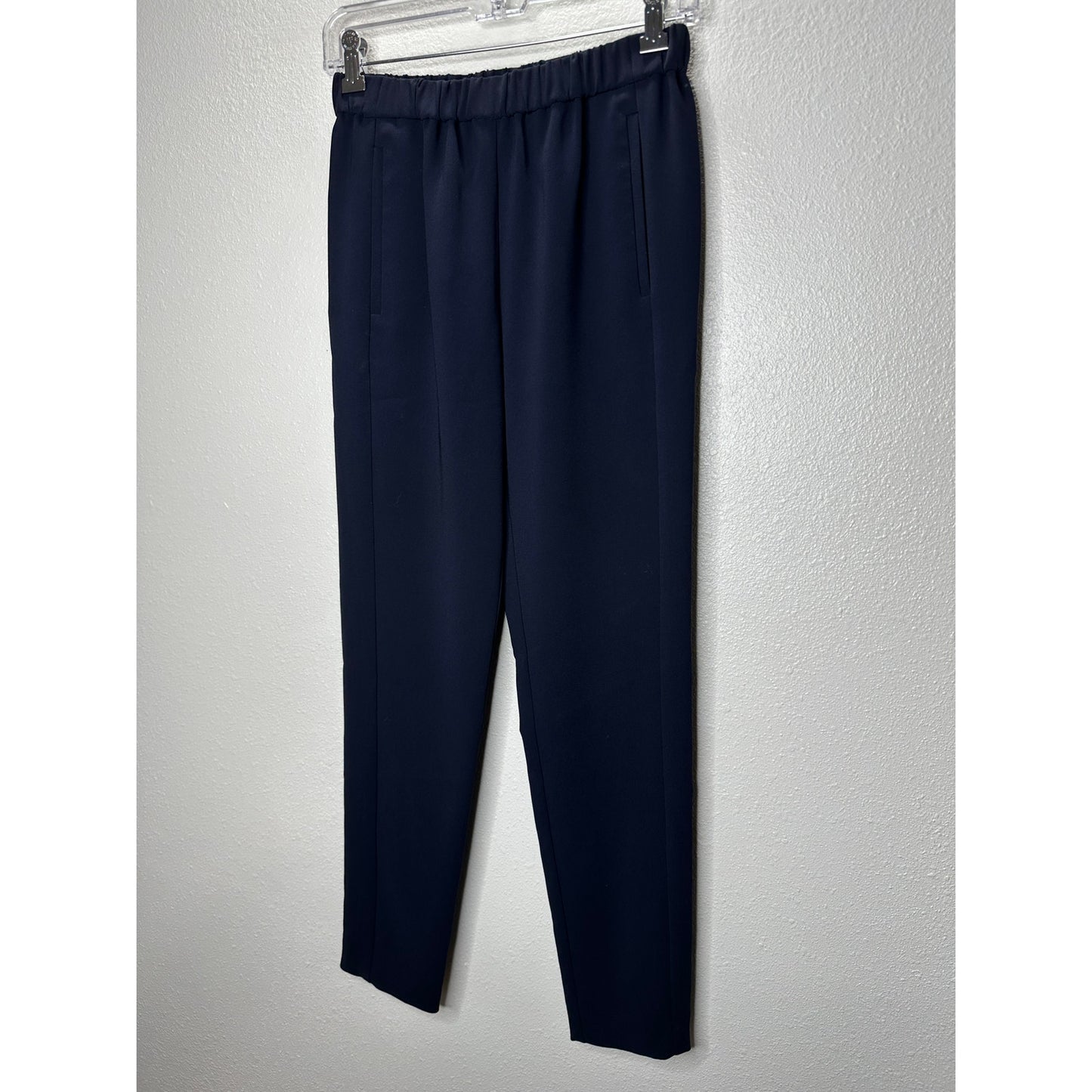 Theory Thorene Black Crepe Pocketed Pull On Slacks P XS