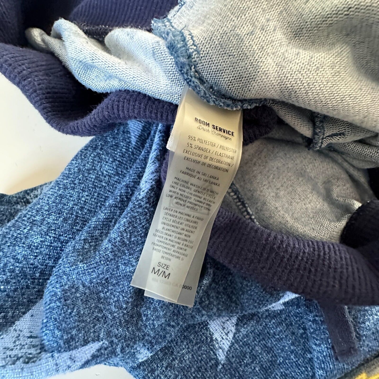 Room Service Blue Star Print 3/4 Sleeve Light Sweater and Drawstring Joggers M