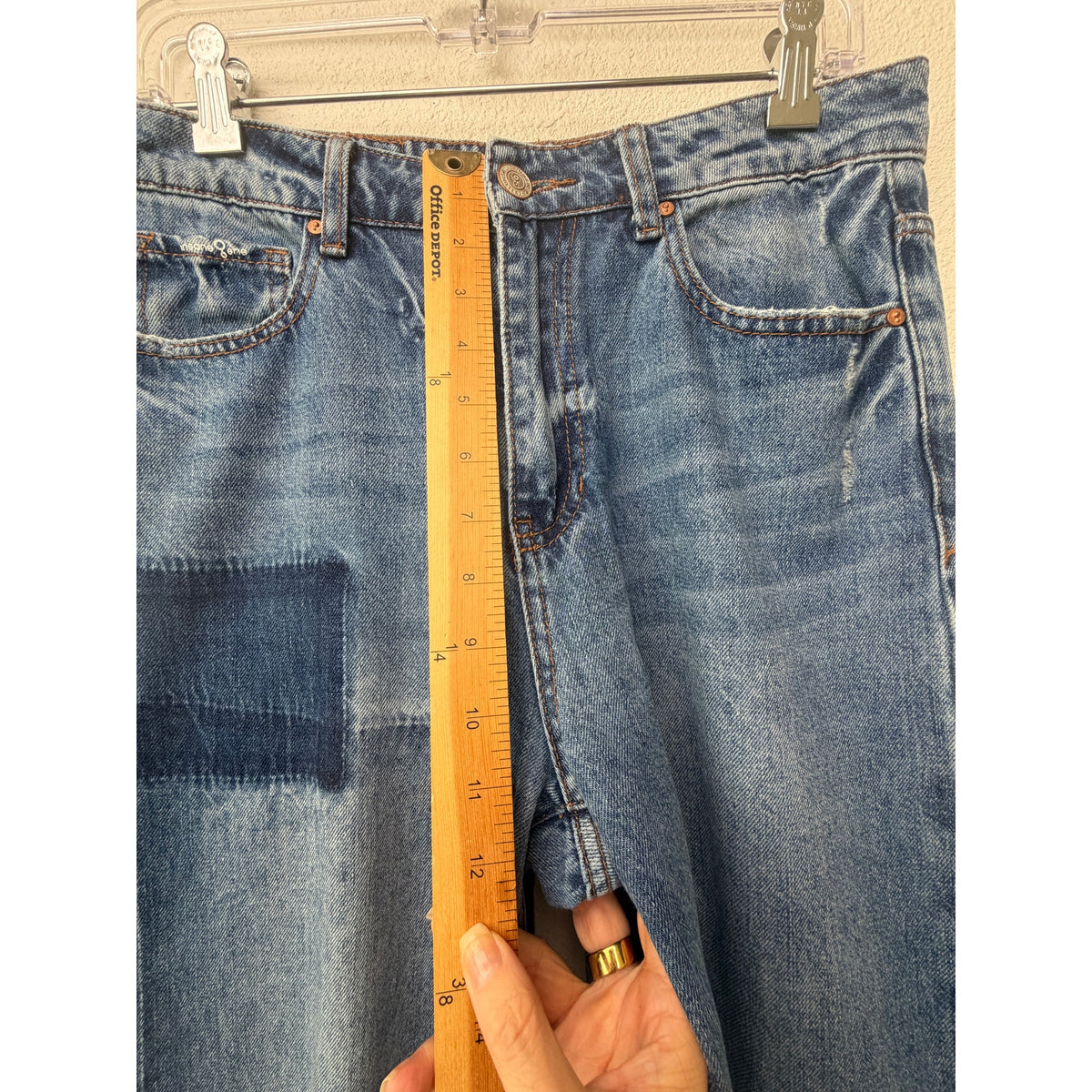 Insane Gene Blue Patchwork Wide Leg Jeans Women's 7