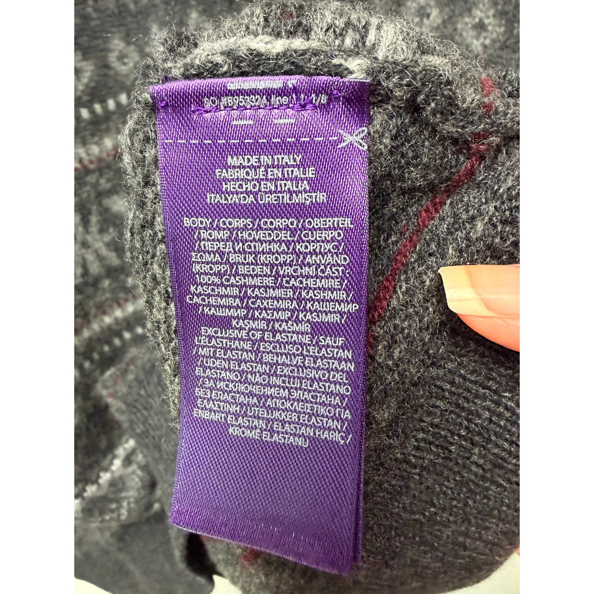 Ralph Lauren Purple Label Gray Cashmere Sweater Men XL