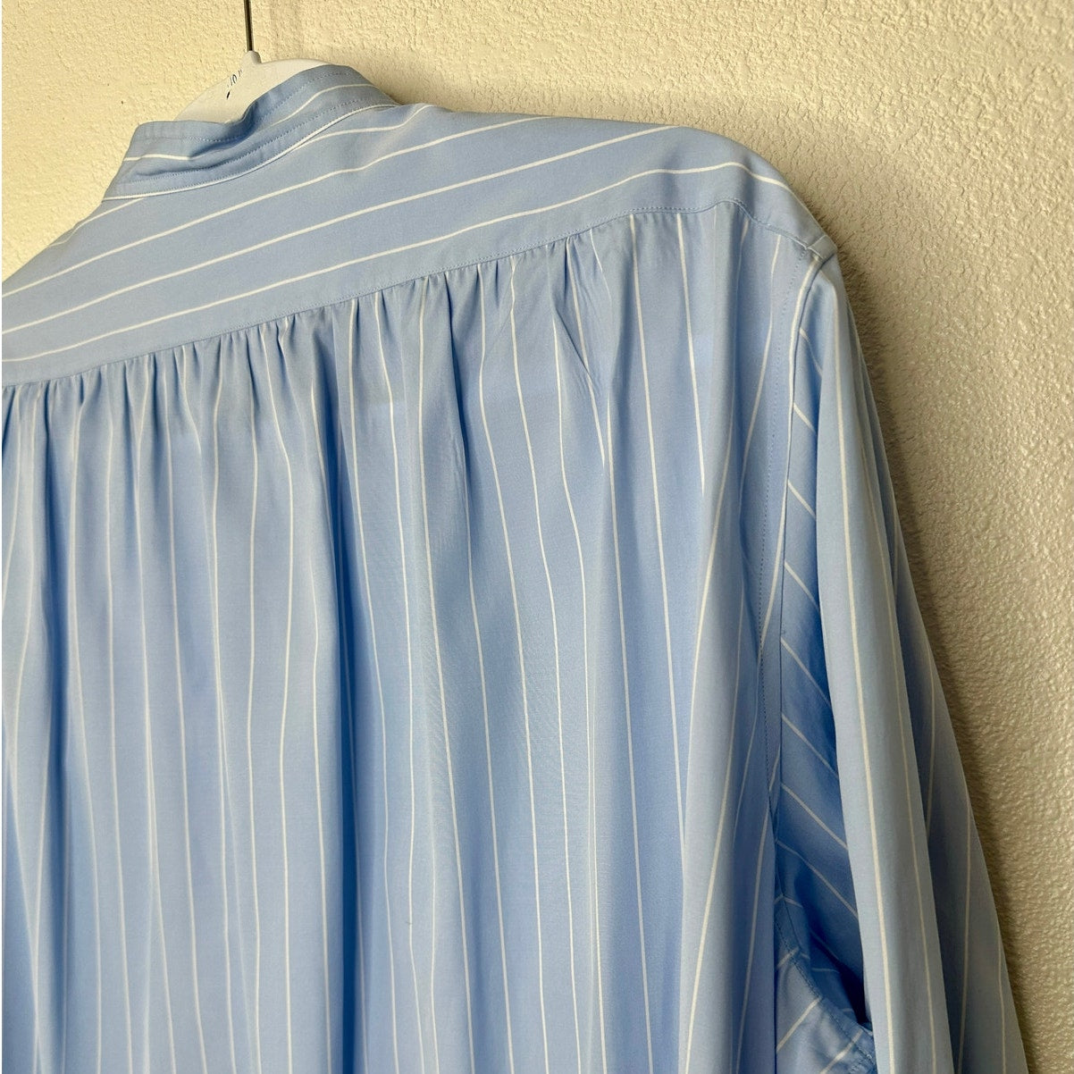 NWT The Row Karl Blue & White Stripe Long Sleeve Shirt Dress L