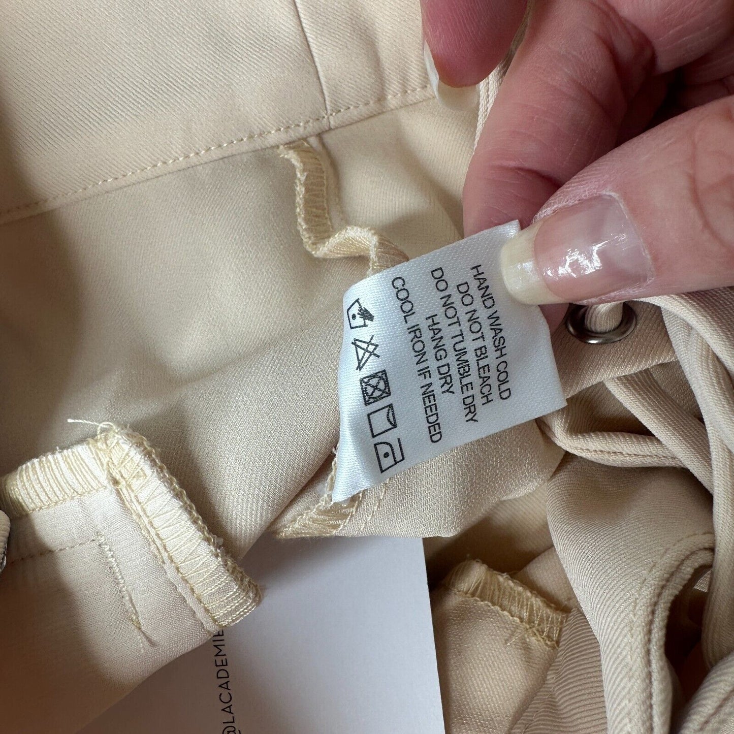 NWT L'Academie Tan Romance Shorts Cuffed Zip Back Front Grommet Lace-Up XS