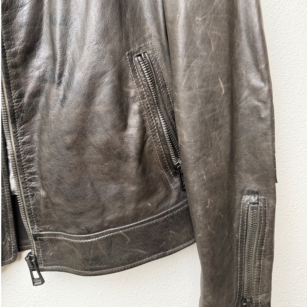Belstaff Legacy Outlaw Brown Leather Cafe Racer Motorcycle Jacket Men's US 40