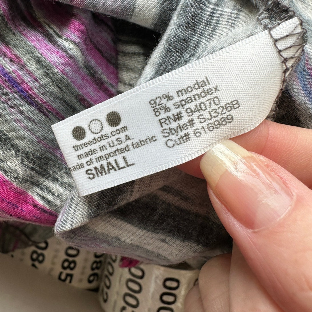 Bloomingdales Blue Black Gray Multicolor Stripe Print Elastic Waist Skirt S