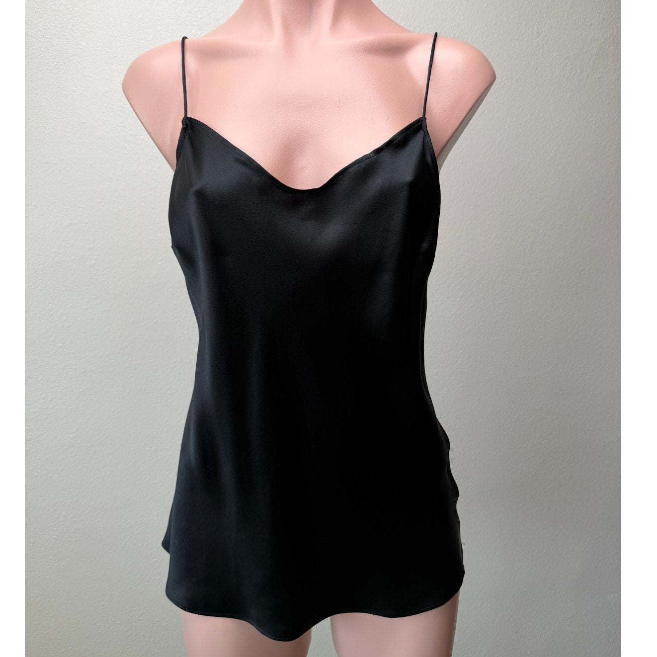 PAIGE Rosie HW Cicely Black Silk Cami Top Spaghetti Strap Size S