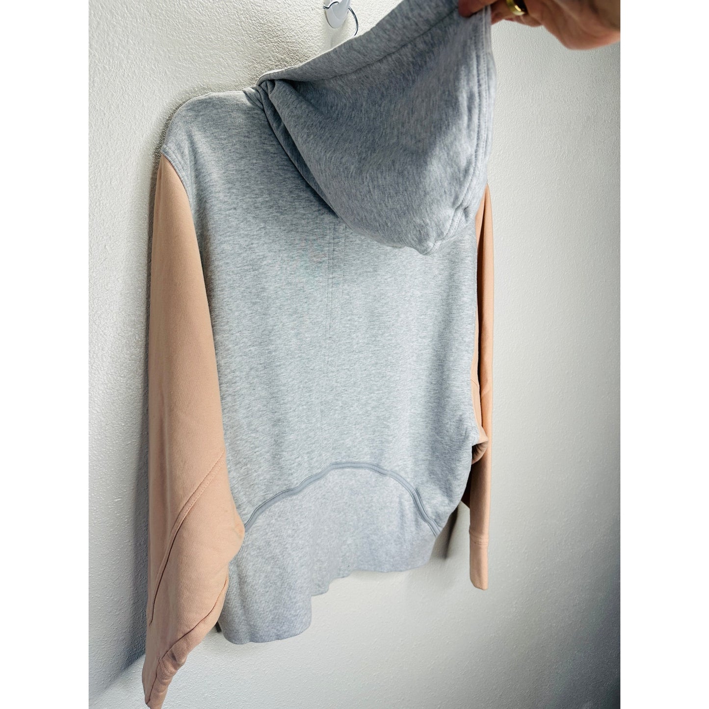 NWOT Stella McCartney x Adidas Heather Gray Peach Hoodie Zip Sweater L