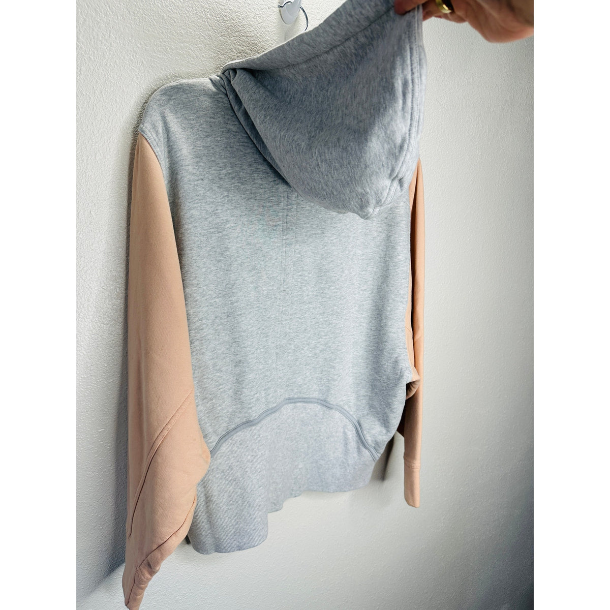 NWOT Stella McCartney x Adidas Heather Gray Peach Hoodie Zip Sweater L