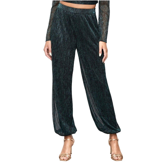 Bailey 44 Emerald Green Metallic Shimmer Pants With Undershorts Harem Legs Small