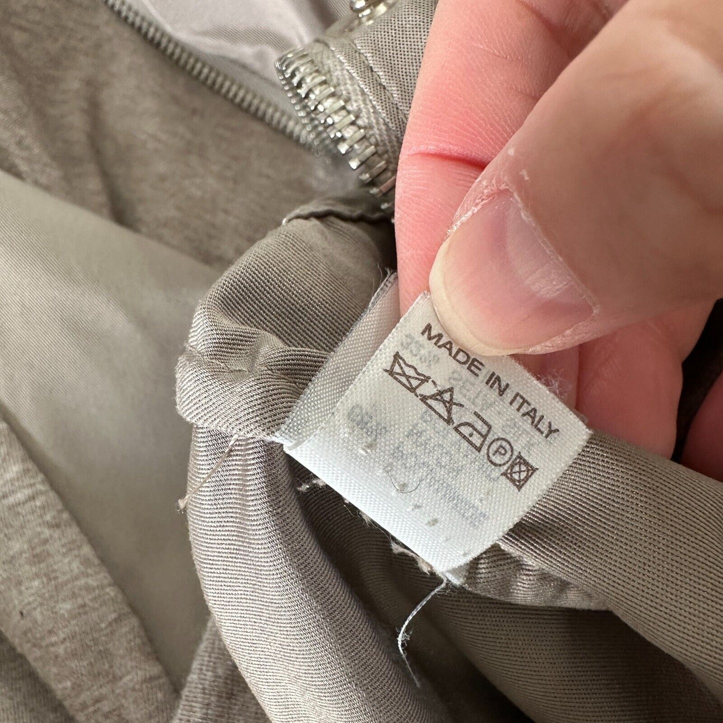 Brunello Cucinelli Taupe Gray Front-Snap Zip Cinch-Waist Windbreaker Jacket 46