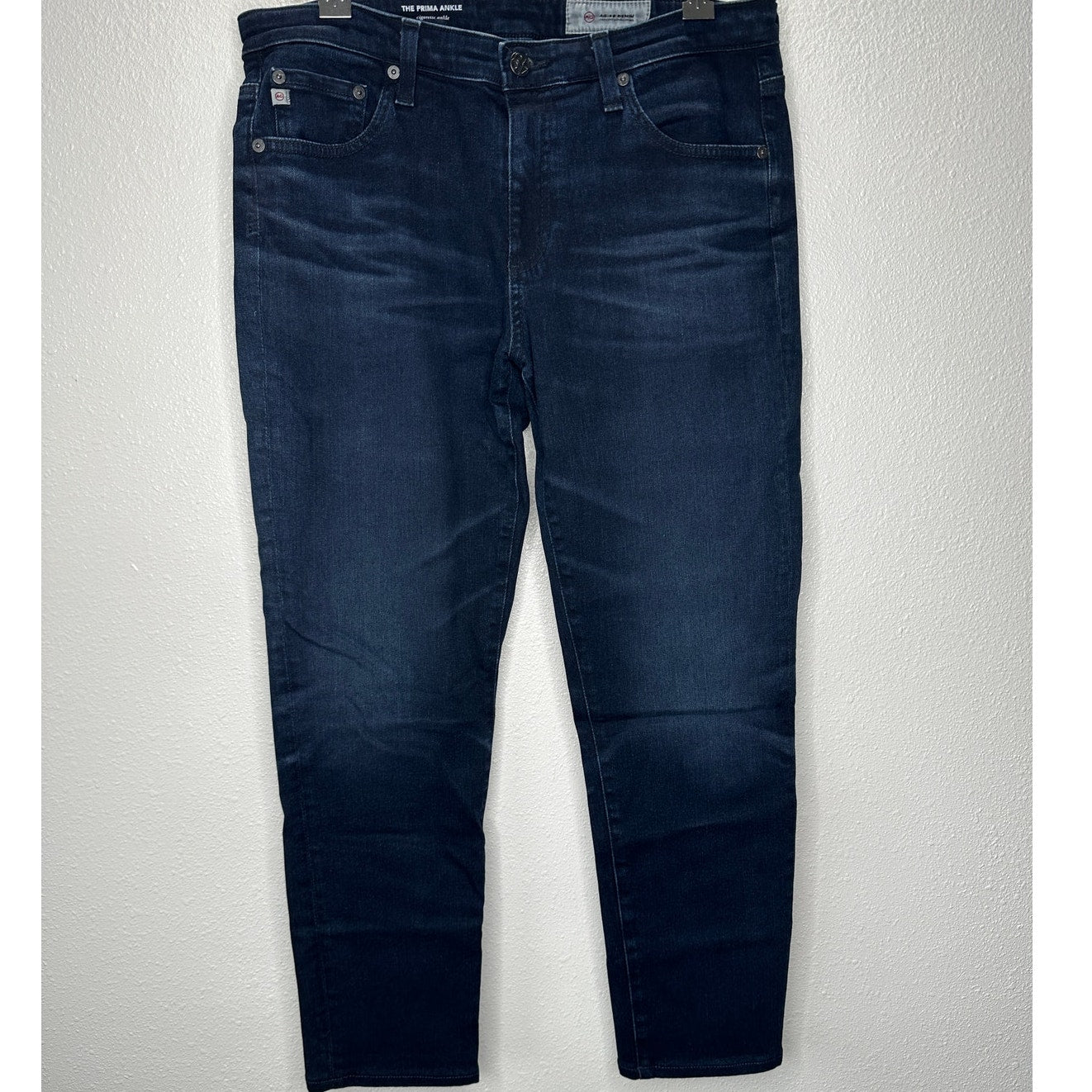 AG Adriano Dark Wash Whiskered The Prima Ankle Cigarette Ankle Jean 30R