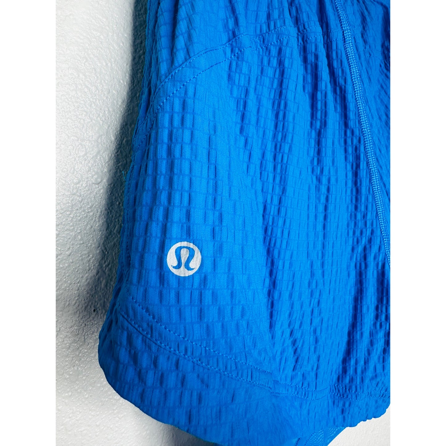 Lululemon Blue Crinkle High Rise Shorts Size 4 Women's Lined Athletic