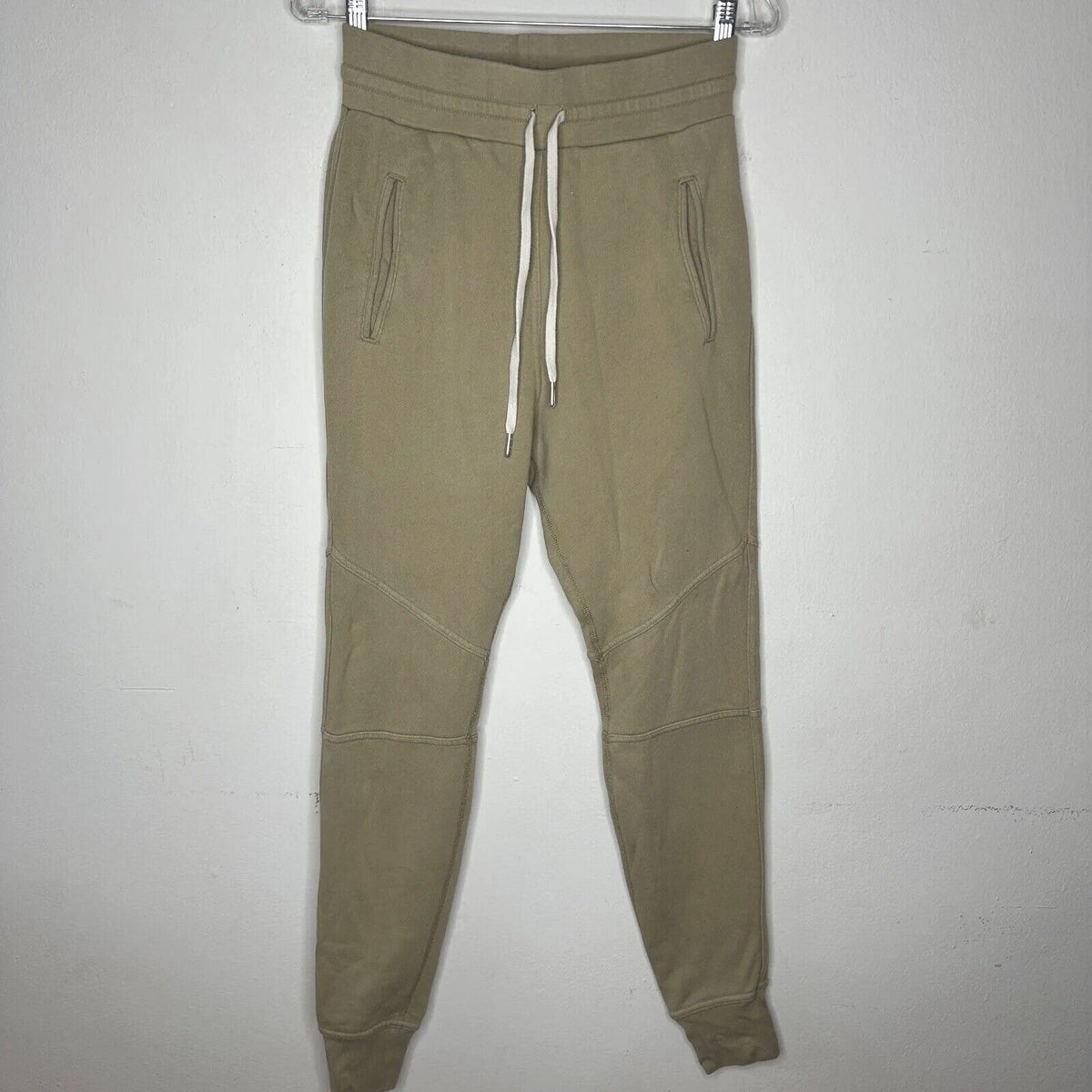 John Elliott Lieutenant Khaki Escobar Drawstring Banded Jogger Zip Pockets 2