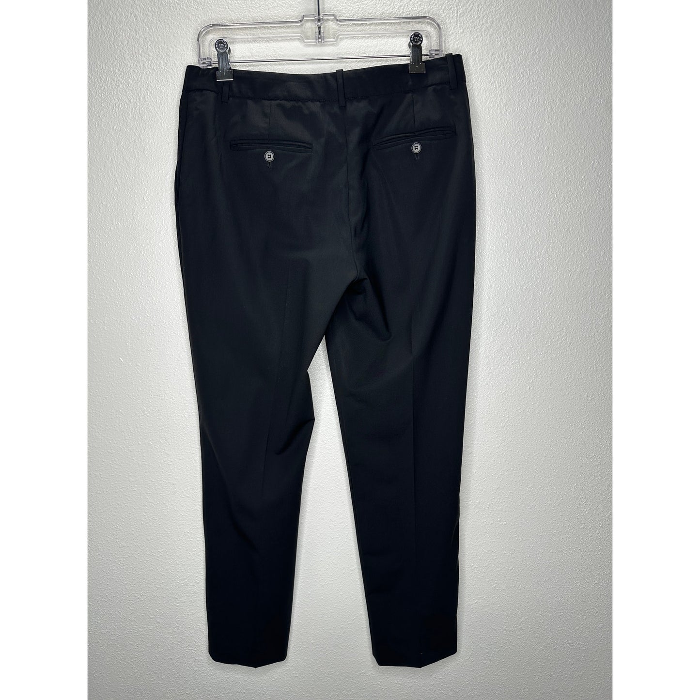 Theory Black Testra 2B Straight Leg Wool Blend Trouser Pants 8