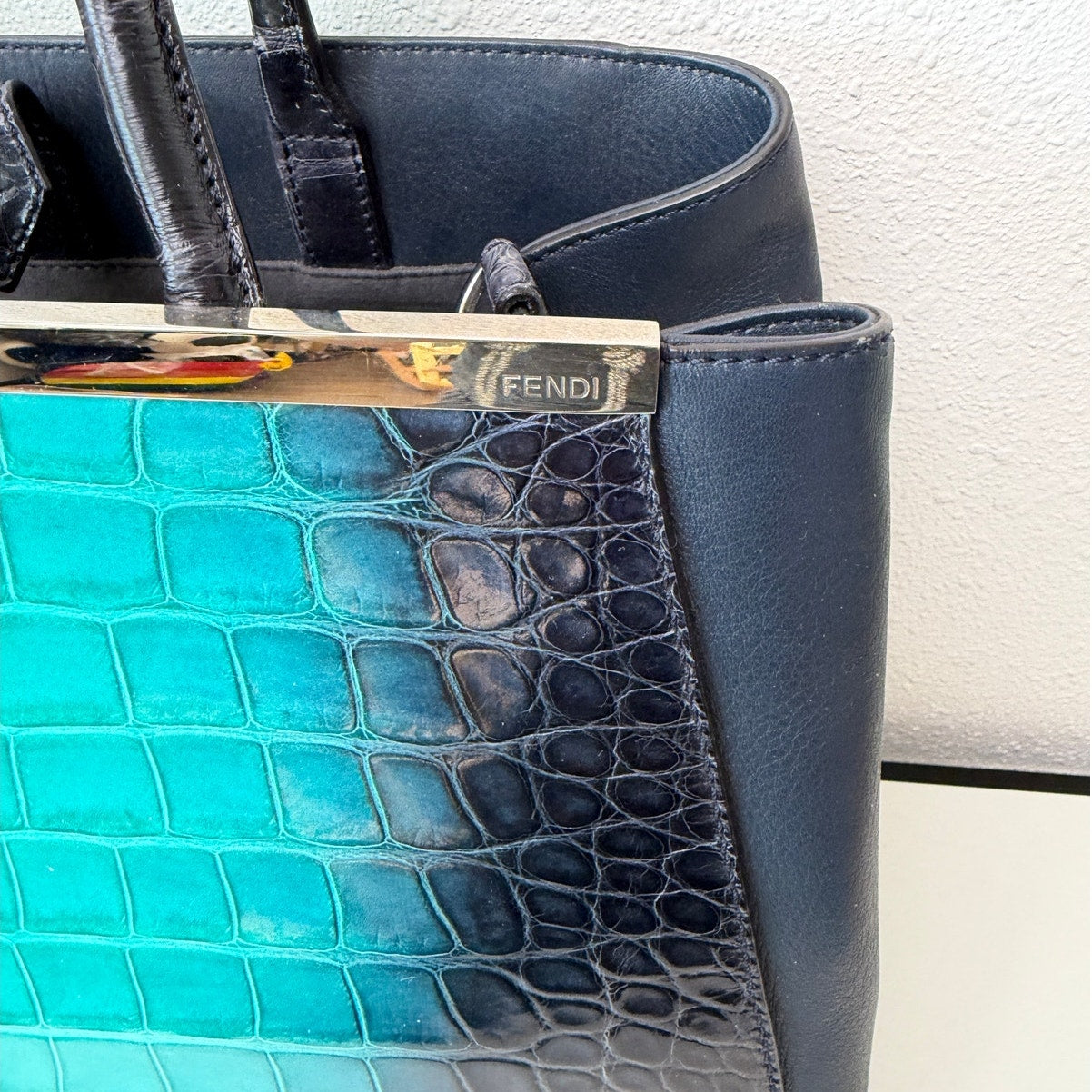 RARE Authentic Fendi Degradé 2Jours Crocodile Bag Limited Edition