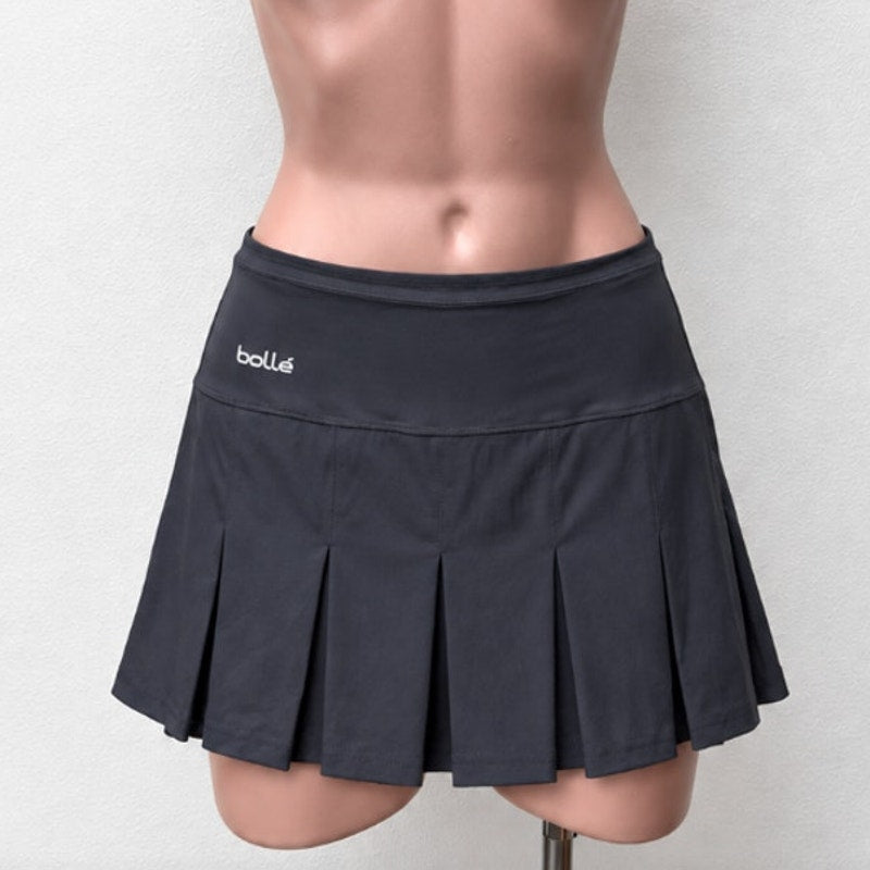 Bolle Jet Black Tennis Pickleball Pleated Skirt or Skort Built in Shorts S