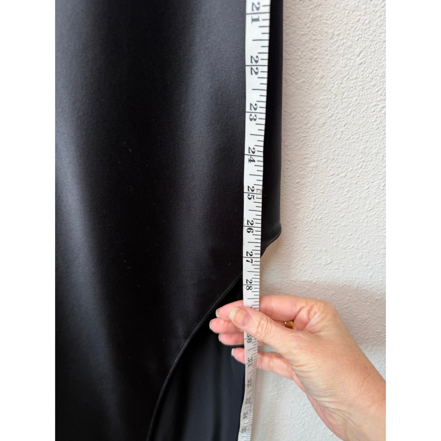 Fleur du Mal Black Silk Pearl Strap High Slit Midi Dress Size S