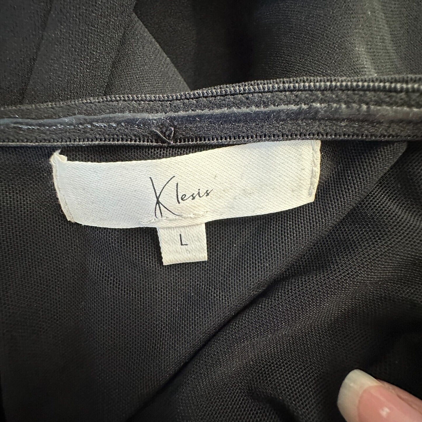 Klesis Black Kori Strapless Midi Feathered Bottom Boned Corset Zip Back Large