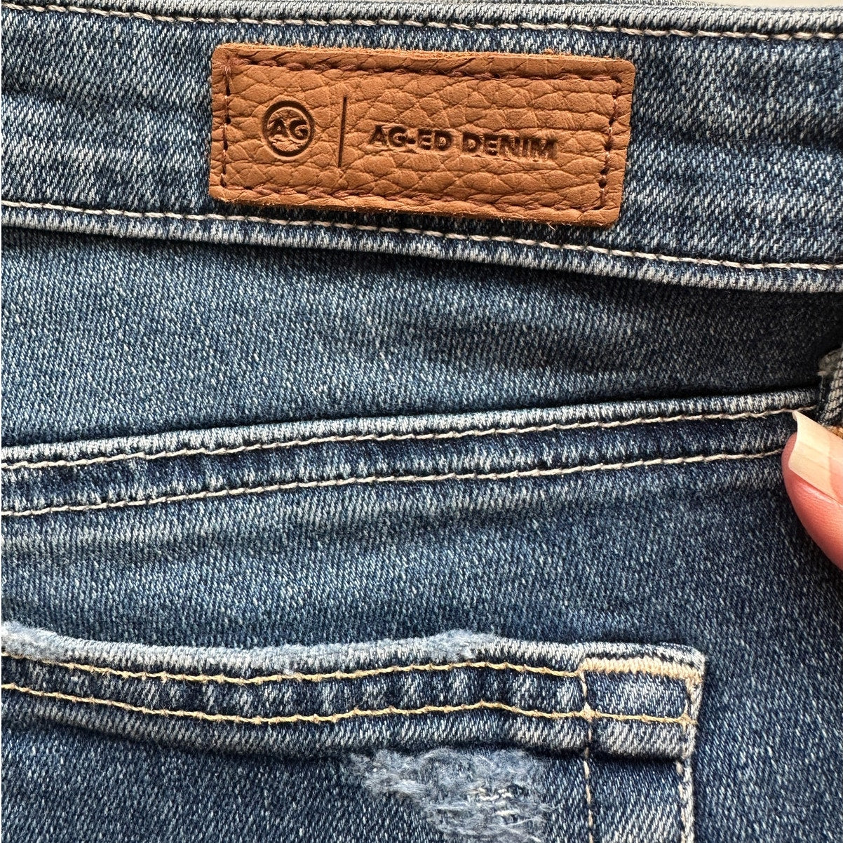 AG Muted Medium Wash Prima Crop Cigarette Leg Japanese Fabric Jeans 29