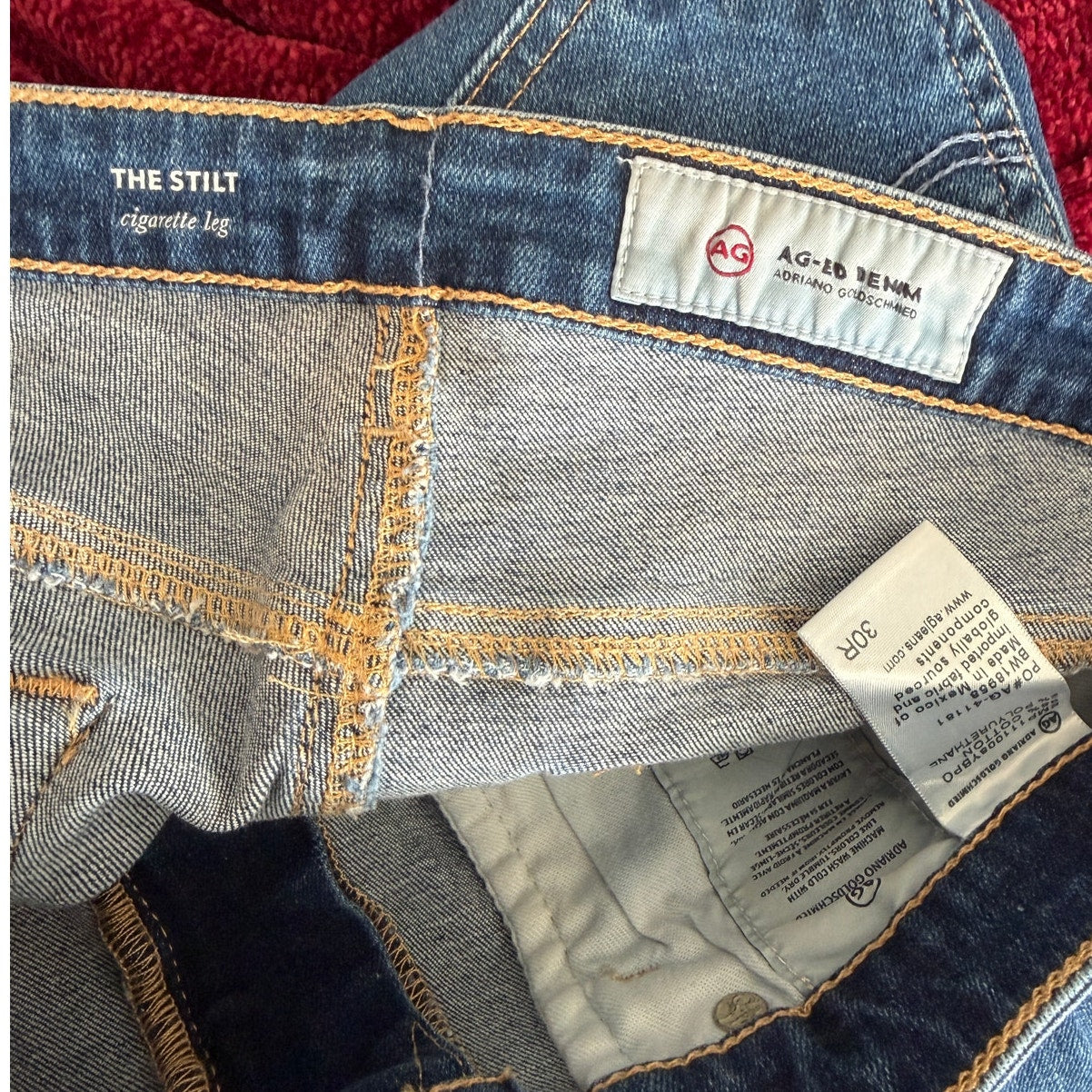AG Women's 30R Blue The Stilt Cigarette Jeans