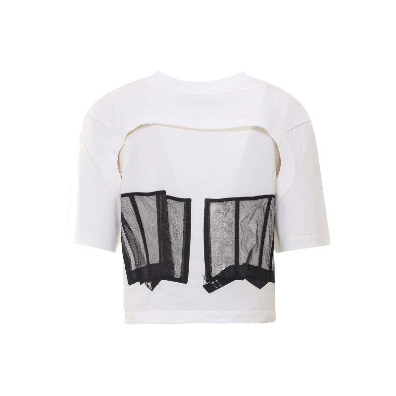 Alexander McQueen T-Shirt White Womens US M Corset