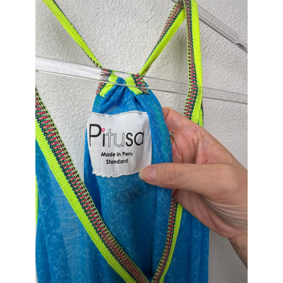 Pitusa Blue Neon Trim Maxi Cover Up Women Standard