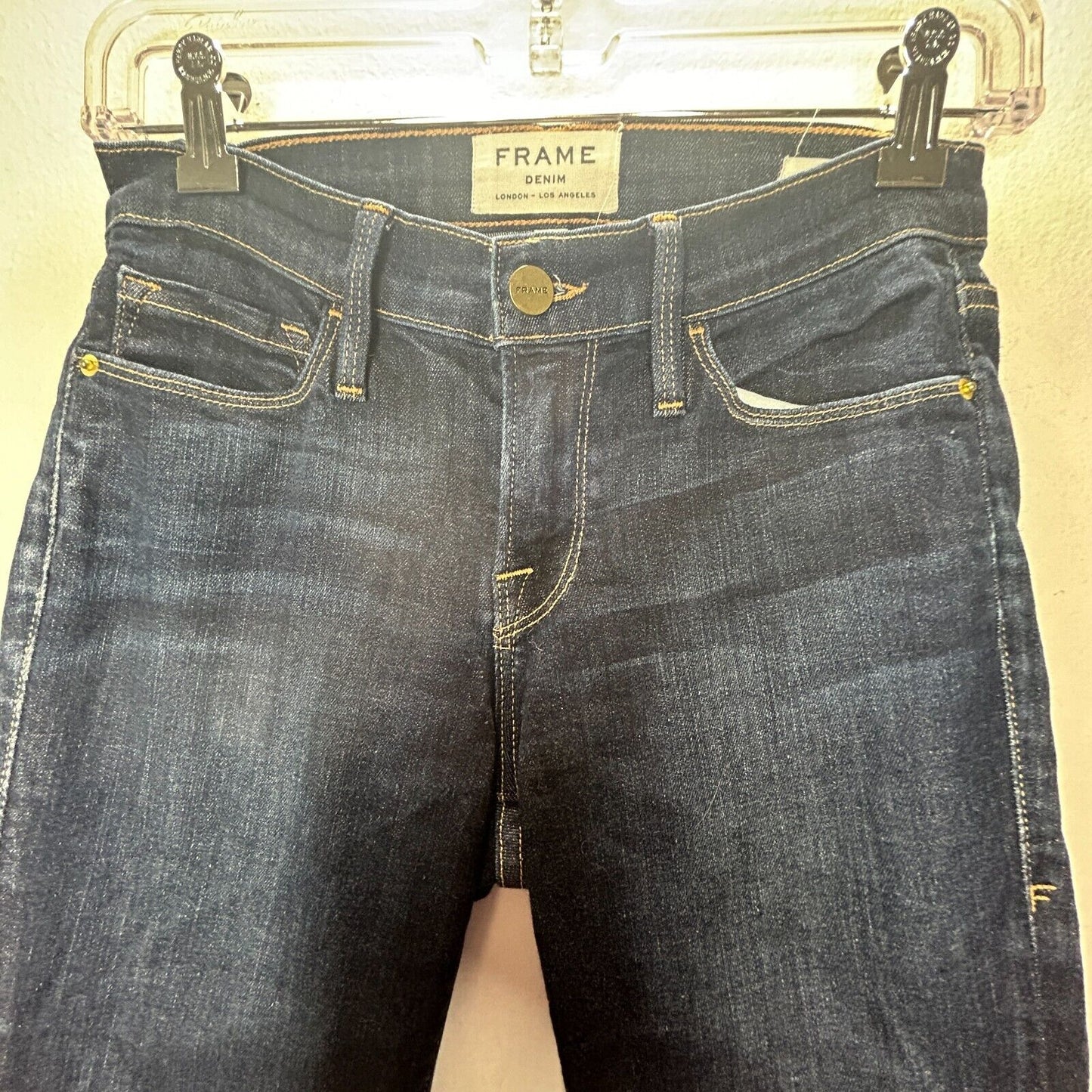 Frame Dark Blue Wash Le Skinny de Jeanne Queensway Denim Stretch Skinny Jean 26