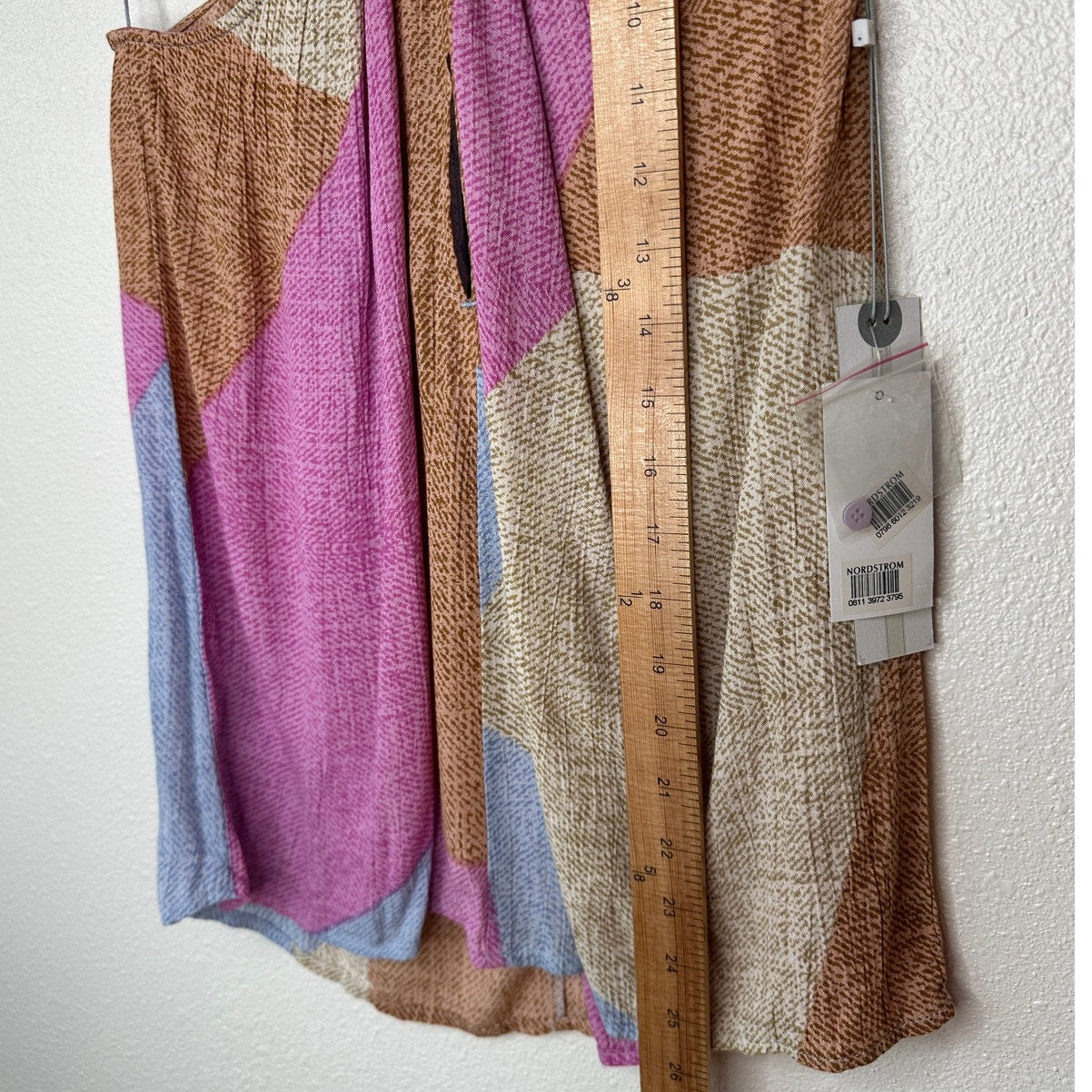NWT Oneill Bahama Pink Tan Blue Button Keyhole Tie Racerback Top XS