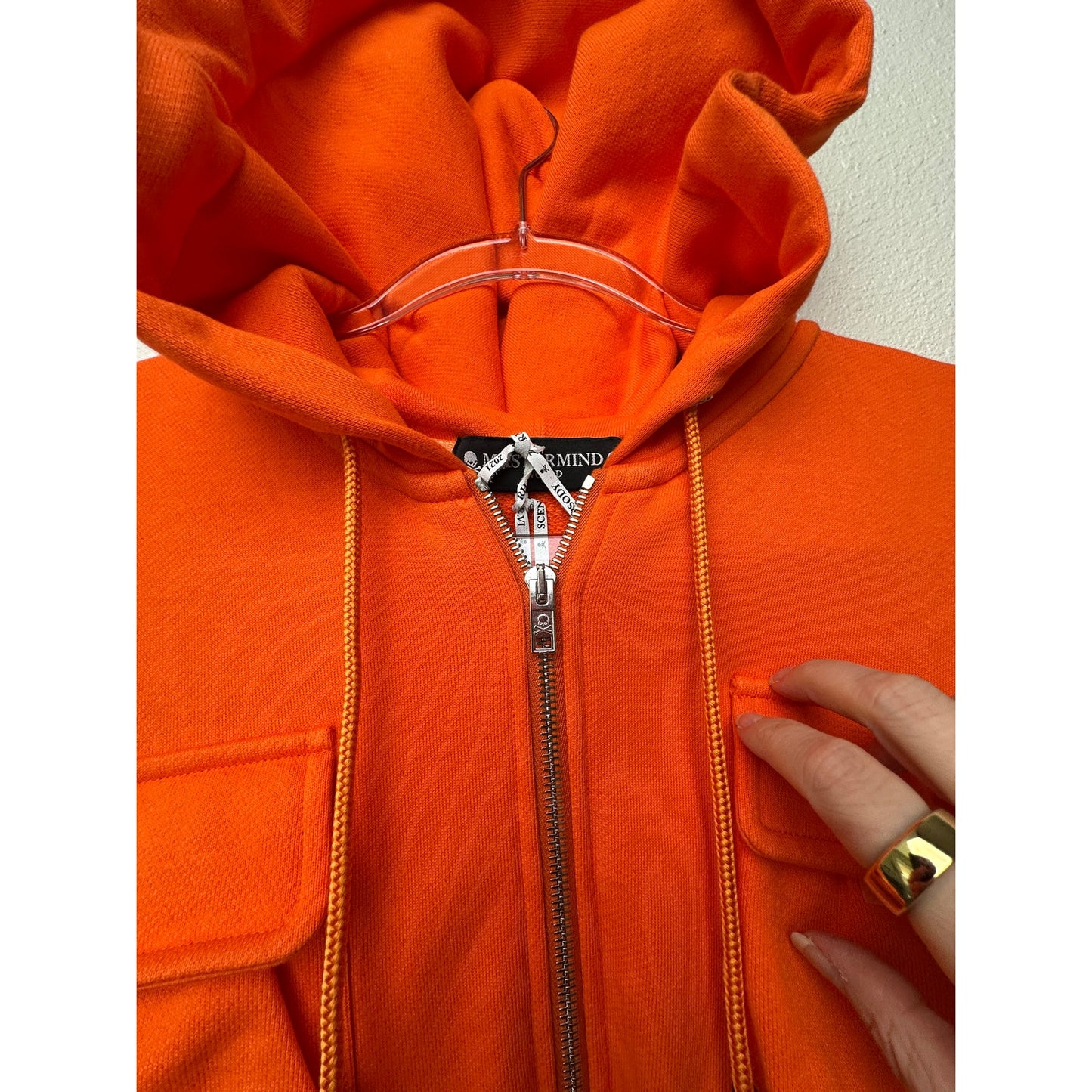NWT Mastermind World Orange Multi-Pocket Utility Zip Hoodie Men’s M