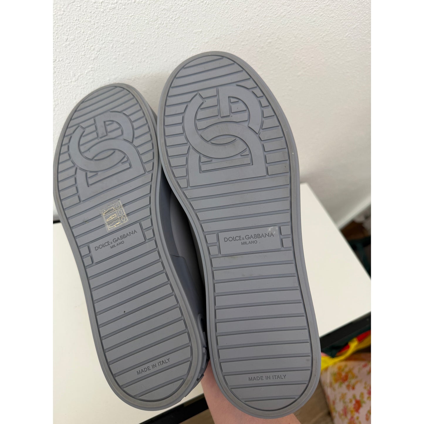 Dolce & Gabbana Mens Gray Portofino Sneakers 10