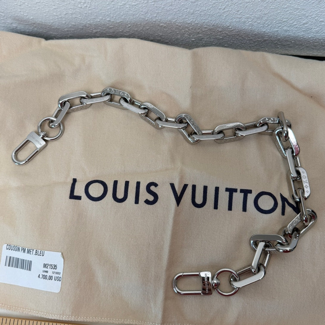 Louis Vuitton Coussin PM Metallic Blue Lambskin Crossbody Bag M21535