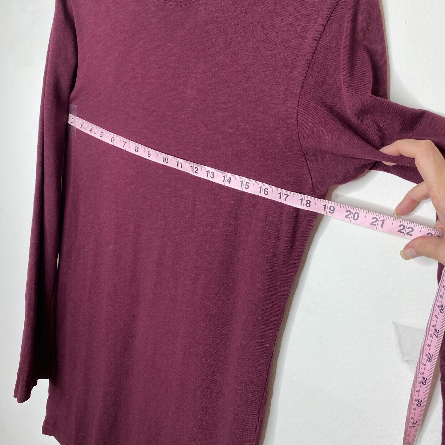 Cotton Citizen Tokyo Eggplant Crew Neck Long Sleeve Cotton Mini Shirt Dress S